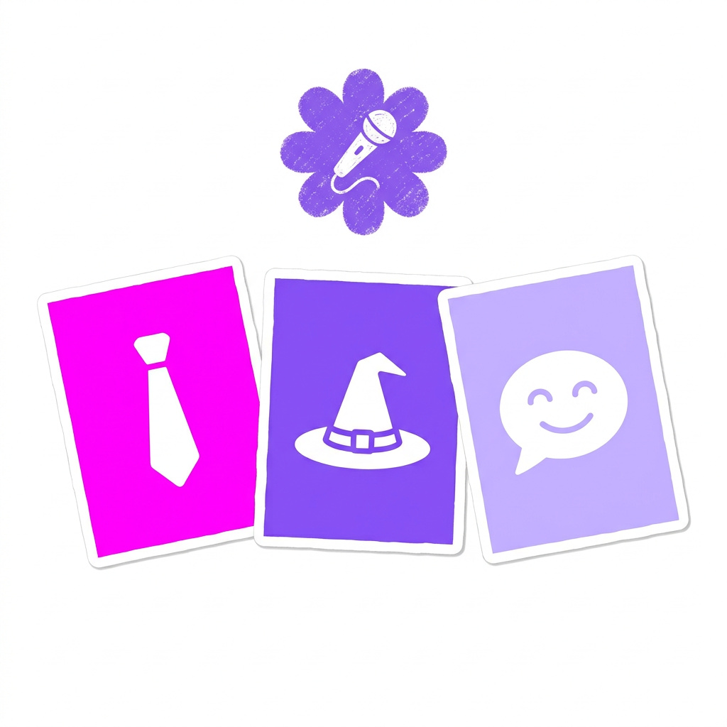Three wizard hats representing different writing personas